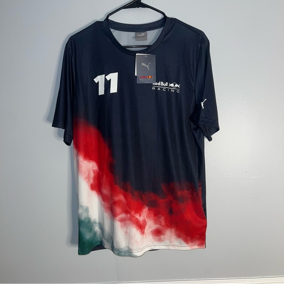Puma Red Bull Racing Jersey Mens Large Blue NWT Sergio Checo Perez - Picture 1 of 5